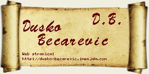 Duško Bećarević vizit kartica